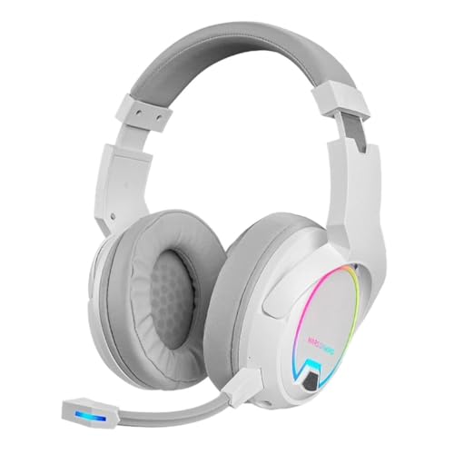 Mars Gaming MHW100W, Weiß, Drahtloses Headset ARGB Flow, Abnehmbares ENC-Mikrofon, Ultraleicht, Aktive ENC + Passive Geräuschunterdrückung, Universelle Kompatibilität von Mars Gaming