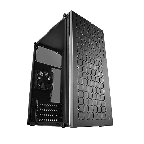 Mars Gaming MC-1000, Kompaktes MicroATX-Gehäuse, Metall-Mesh-Frontdesign, Volles Seitenfenster, 1x Ultra-Silent FDB 80mm Lüfter, Schwarz von MARSGAMING