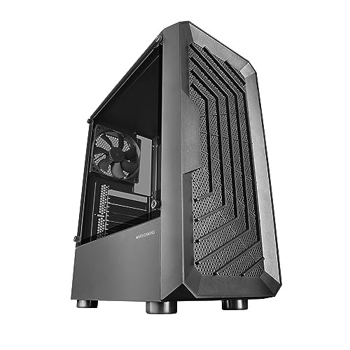 Mars Gaming MC-2000, ATX Semitower Gehäuse, Volles Seitenfenster, Front Mesh Design, 1x Ultra-Quiet 120mm FDB 120mm Lüfter, Dual Chamber Design, Schwarz von MARSGAMING