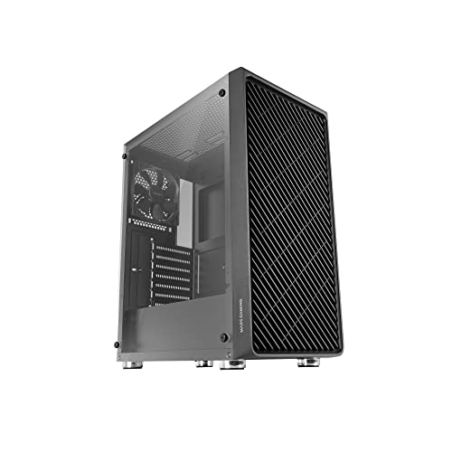 Mars Gaming MC-3000 Schwarz, ATX Gaming Semitower, Vollvergütetes Glasfenster, Metal-Mesh Front, 4X 120mm Lüfter von MARSGAMING