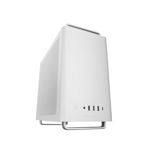 Mars Gaming MC-Elite, Hochleistungs Micro-ATX PC Gehäuse aus Metall, Seiten und Top Mesh Design, 3X FDB-Lüfter, Mini Tower Aluminiumgriffen und Füßen, Dual ATX und SFX Netzteilunterstützung, Weiß von Mars Gaming