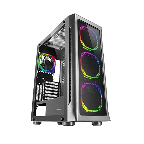 Mars Gaming MC-NEO Schwarz, XXL E-ATX Gaming Tower, Gehärtetes Glas Seiten und Frontfenster, 4X ARGB 120mm Lüfter + 120mm Lüfter, CPU Freezer System von MARSGAMING