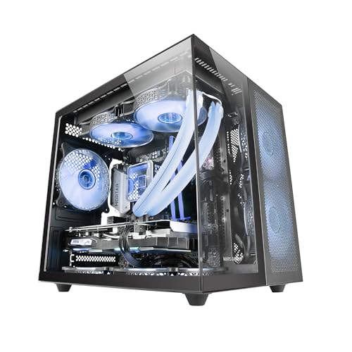Mars Gaming MC-NOVAM Schwarz, Custom MicroATX Compact Gehäuse, Dual Window Durchgehend Gehärtetes Glas, Modularer Rahmen Kammern, Frontgrill, Unterstützung Flüssigkeitskühlung, USB-C Anschluss Mars Gaming MC-NOVAM Schwarz, Custom MicroATX Compact Gehäuse, Dual Window Durchgehend Gehärtetes Glas, Modularer Rahmen Kammern, Frontgrill, Unterstützung Flüssigkeitskühlung, USB-C Anschluss von Mars Gaming
