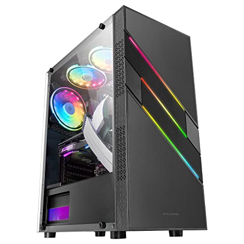 Mars Gaming MC-U3 Schwarz, PC ATX XL Gehäuse, Front Triple ARGB, 12cm Lüfter, Gehärtetes Glasfenster, MCU3 von MARSGAMING