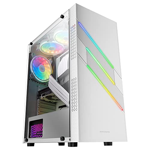 Mars Gaming MC-U3 Weiß, PC ATX XL Gehäuse, Front Triple ARGB, 12cm Lüfter, Gehärtetes Glasfenster, MCU3W von MARSGAMING