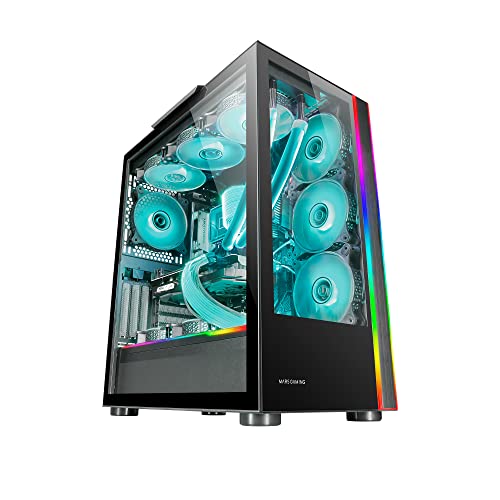 Mars Gaming MC-ULTRA Schwarz, Gehäuse Gaming Custom XXL E-ATX, Dual ARGB LED-Streifen, Dual Gehärtete Glasfenster, Dual Vertikale Kamera Struktur von Mars Gaming