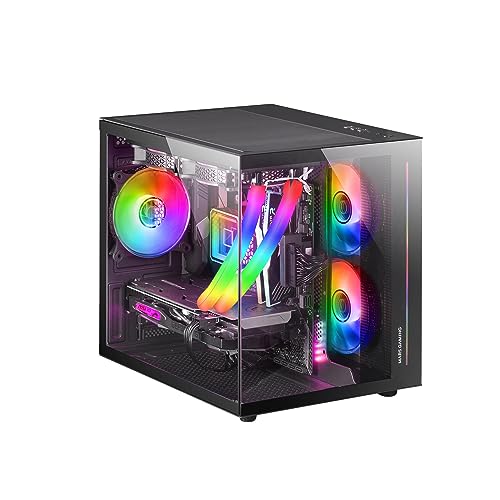 Mars Gaming MC-View Schwarz, Micro-ATX Mini Gaming Tower Gehäuse, 90° Gehärtetes Glas ohne Rahmen, Modulares Doppelkammer-Design, Volle Unterstützung für Flüssigkeitskühlung Mars Gaming MC-View Schwarz, Micro-ATX Mini Gaming Tower Gehäuse, 90° Gehärtetes Glas ohne Rahmen, Modulares Doppelkammer-Design, Volle Unterstützung für Flüssigkeitskühlung von Mars Gaming