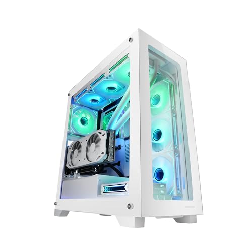 Mars Gaming MC-XP, Custom E-ATX Gehäuse, Dual Window Tempered Glass, Full Liquid Cooling Support, XXL Gaming Tower, Vertical PCIs, USB 3.0, Weiß von MARSGAMING