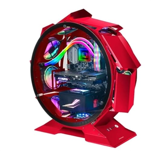 Mars Gaming MCORB Rot, Micro-ATX XL Gaming PC-Gehäuse, Custom Rundes Design, Gehärtetes Doppelglas von MARSGAMING