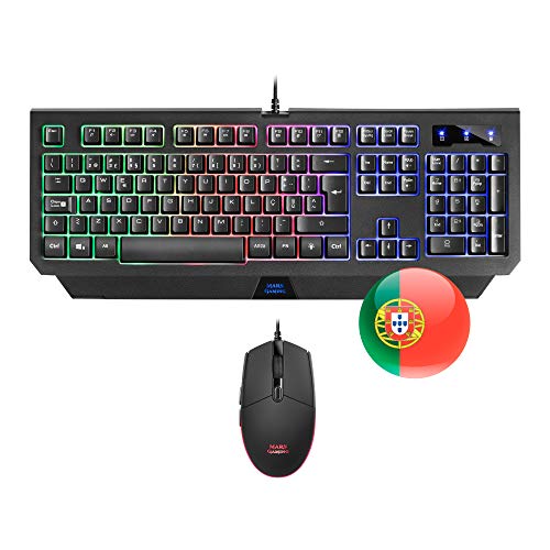 Mars Gaming MCP100PT, Combo H-Mech Tastatur & Maus 3200DPI, RGB-Beleuchtung, Portugiesisch Sprache von MARSGAMING