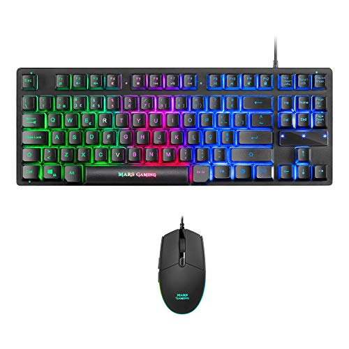 Mars Gaming MCPTKLPT, RGB Combo Tastatur & Maus 3200DPI, TKL Design, Portugiesisch Sprache von MARSGAMING