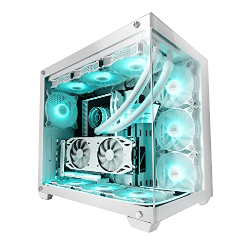 Mars Gaming MCV4 Weiß, Custom XXL E-ATX Gaming Tower, Rahmenloses Front und Seitenfenster Gehärtetem Glas, Modularer Doppelkammerrahmen Mars Gaming MCV4 Weiß, Custom XXL E-ATX Gaming Tower, Rahmenloses Front und Seitenfenster Gehärtetem Glas, Modularer Doppelkammerrahmen von Mars Gaming