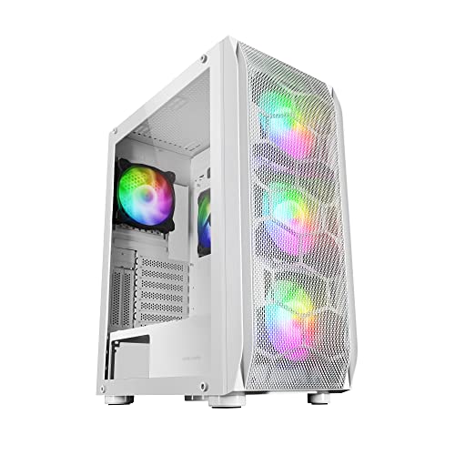 Mars Gaming MC-KX Weiß, Premium E-ATX Tower, FREEZER CPU System, 5 Ultraleise ARGB Lüfter, ARGB Controller und RF Controller, Mesh Front Mars Gaming MC-KX Weiß, Premium E-ATX Tower, FREEZER CPU System, 5 Ultraleise ARGB Lüfter, ARGB Controller und RF Controller, Mesh Front von Mars Gaming