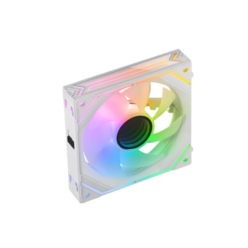 Mars Gaming MF-LINKFINITY Weiß, Modularer PWM 120mm Lüfter, LINKFINITY Anschluss-System, Infinity Mirror ARGB 360° Beleuchtung, Ultra-leise 12dB von Mars Gaming