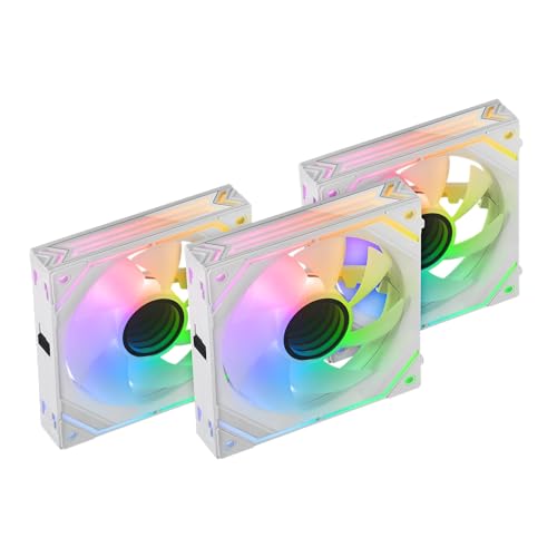 Mars Gaming MF-LINKFINITYKIT Weiß, Kit 3x 120mm PWM Modularlüfter, LINKFINITY Verbindungssystem, Infinity Mirror ARGB 360° Beleuchtung und ARGB Controller, Ultra-quiet 12dB von Mars Gaming