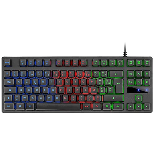 Mars Gaming MK02 H-Mech Gaming-Tastatur, USB 2.0, kompaktes TKL, FRGB Rainbow, Antighosting, französische Sprache von Mars Gaming