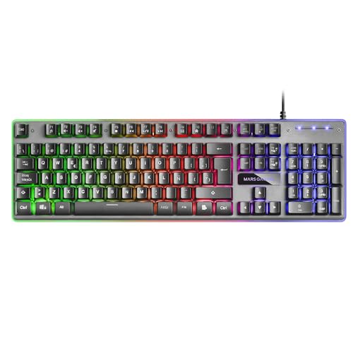 Mars Gaming MK220ES, H-Mech Gaming Tastatur, FRGB Rainbow & Halo, Antighosting, Spanisch Sprache von MARSGAMING
