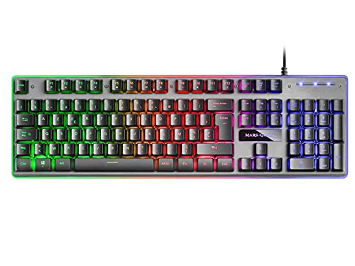 Mars Gaming MK220FR, Gaming Tastatur H-Mech, FRGB Rainbow & Halo, Antighosting, Französische Sprache von MARSGAMING
