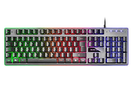 Mars Gaming MK220PT, Gaming Tastatur H-Mech, FRGB Rainbow & Halo, Antighosting, Portugiesisch Sprache von MARSGAMING
