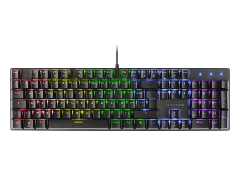 Mars Gaming MK422 Schwarz, Mechanische Gaming Tastatur RGB, Antighosting, Mechanischer Switch Rot, Französische Sprache von MARSGAMING