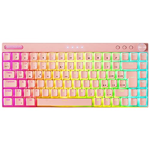 Mars Gaming MKCLOUD, Wireless Mechanische Tastatur RGB Rosa, Ultra-kompakt 75%, Switch Outemu SQ PRO Rot, Sprache Spanisch+US von MARSGAMING