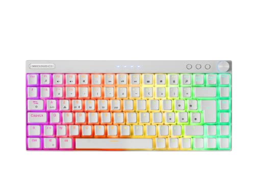 Mars Gaming MKCLOUD, Wireless Mechanische Tastatur RGB Weiß, Ultra-kompakt 75%, Switch Outemu SQ PRO Rot, Sprache Französisch von MARSGAMING