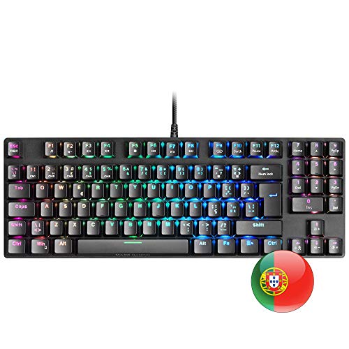 Mars Gaming MKREVOPROWBPT Schwarz, Mechanische RGB Gaming Tastatur, TKL+ NUM, Blauer Switch, Portugiesisch von MARSGAMING