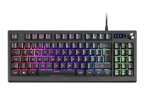 Mars Gaming MKREVOPT, H-Mech Compact TKL Tastatur und Ziffernblock, Volle RGB-Beleuchtung, Portugiesische Sprache von MARSGAMING