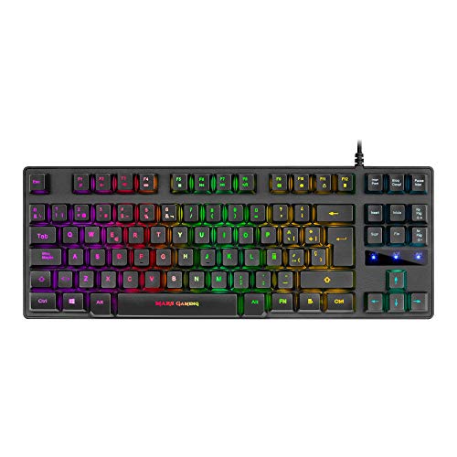 Mars Gaming MKTKLES, Gaming Tastatur H-Mech, RGB-Beleuchtung 8 Effekte, Antighosting, Spanische Sprache von Mars Gaming