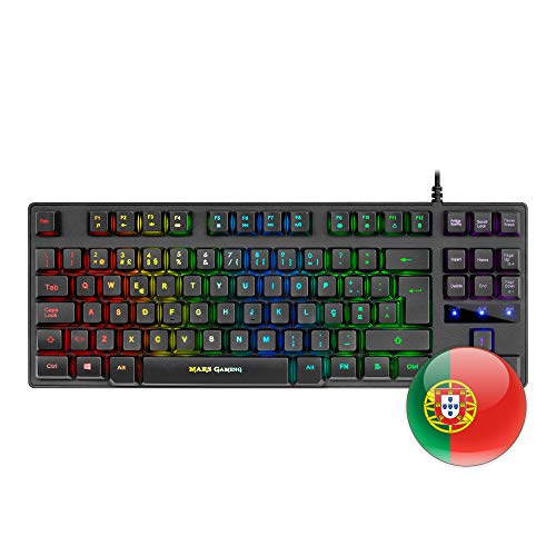 Mars Gaming MKTKLPT, Gaming H-Mech Tastatur, RGB Beleuchtung 8 Effekte, Antighosting, Portugiesisch Sprache von MARSGAMING