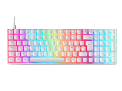 Mars Gaming MKULTRA, Mechanische Tastatur Weiß RGB, Kompakt 96%, Schalter Outemu SQ Braun, Französische Sprache von MARSGAMING