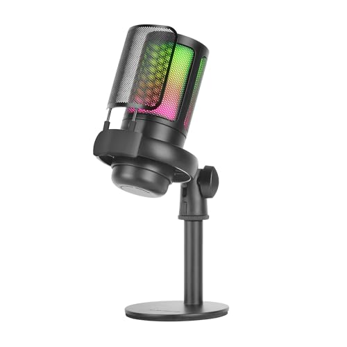 Mars Gaming MMIC-XT, Professionelles High Definition 192Khz 24-bit Studiomikrofon, Kugelarm, Anti Shock Mount, Pop Filter Metallgitter, Schwarz von Mars Gaming