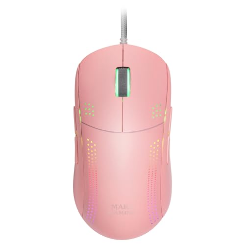 MARSGAMING Mars MMPROP Rosa, Ultra-Leichtgewicht Maus für Beidhänder, RGB Chroma, Optisch 32K DPI von Mars Gaming