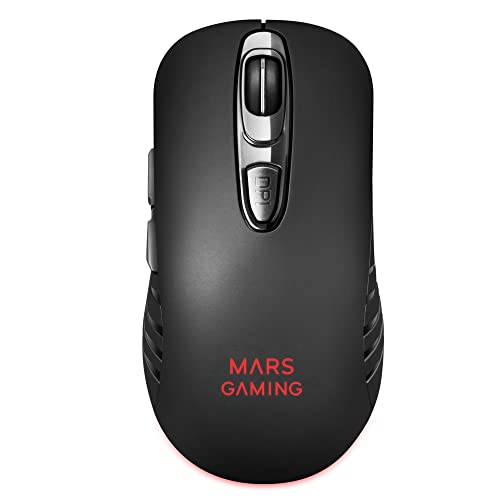 Mars Gaming MMW2, Kabellose Gaming-Maus, RGBFlow, 3200DPI, Soft-Touch, Schwarz von MARSGAMING