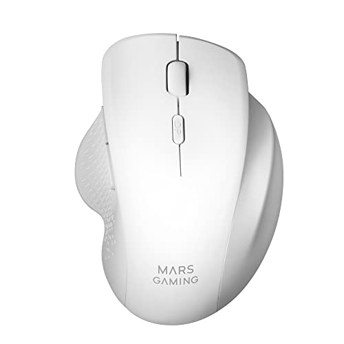 Mars Gaming MMWERGOW, Kabellose Ergonomische Maus für PS4/PS5/XBOX/PC/Mac, Weiß von MARSGAMING