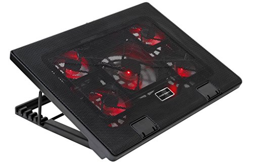 Mars Gaming MNBC2, PC-Kühlständer, 5 Lüfter, rote LED, 2x USB, 17.35'', Schwarz von MARSGAMING