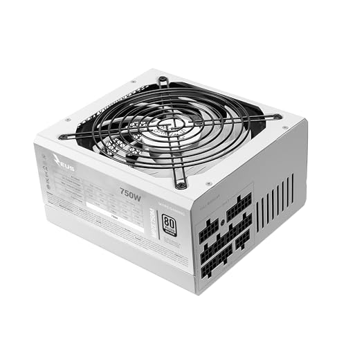 Mars Gaming MPZE750M, Vollmodulares 750W ATX-Netzteil, 10 Jahre Garantie, 80Plus Silber +87% Wirkungsgrad, 140mm FDB-Lüfter mit AI-RPM Technologie, 105º Japanische Kondensatoren, Weiß von MARSGAMING