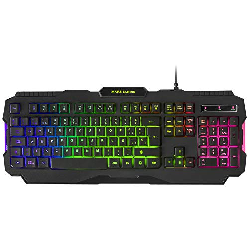 Mars Gaming MRK0, Gaming Antighosting-Tastatur, RGB Rainbow, Spanisch-Layout von MARSGAMING