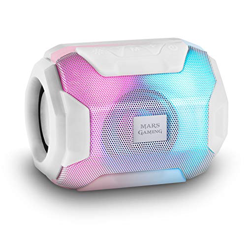 Mars Gaming MSBAXW, Bluetooth-RGB-Lautsprecher, kompakt,10W, USB/MicroSD/Radio, Weiß von MARSGAMING