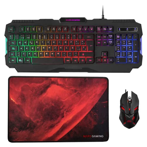 Mars Gaming Set mit Gaming-Tastatur und Maus MCP118 Schwarz von MARSGAMING