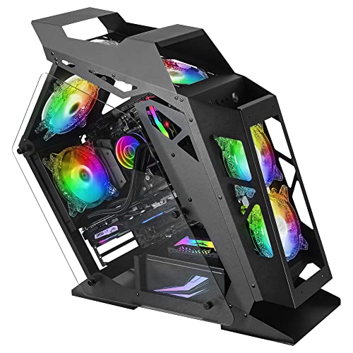 Mars Gaming MC61 Schwarz, PC-Gehäuse Gaming Kompaktes Micro-ATX, 4 x 12cm Lüfter, ARGB Chroma, Dual Tempered Glass Fenster von Mars Gaming