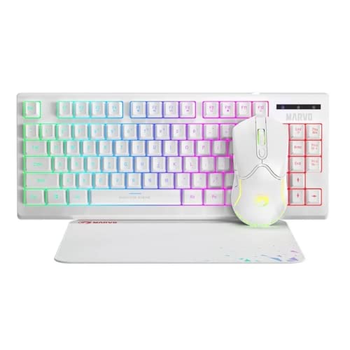 MARVO CM310 SP Gaming-Tastatur-Set, weißes Licht, RGB USB von MARVO
