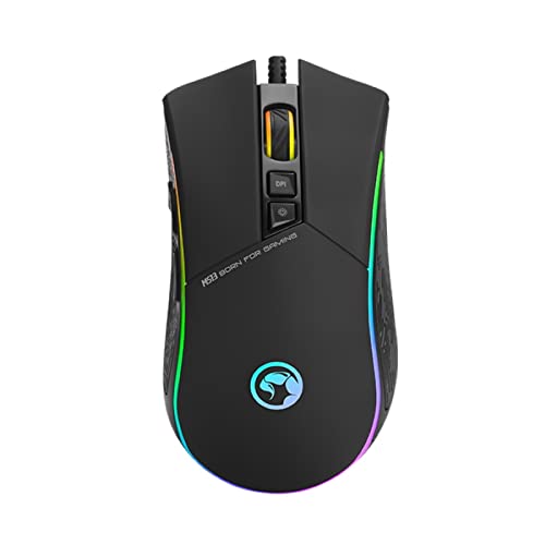 Marvo Scorpion M513 4800 DPI RGB Programmable USB Wired Gaming Mouse - Black von MARVO