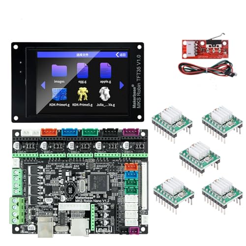 MARYS ELLEAY MAKERBASE Motherboard MKS Robin Nano V3 Steuerplatine 3D-Drucker 32-Bit-Controller-Kit TS35 Touchscreen-Display Robin Nano V1.2 (Robin nano V1-kit7) von MARYS ELLEAY