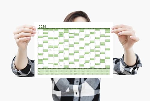 5x Din A4 Wandkalender für 2026, 14 Monate, Jahreskalender Monatsübersicht, (29,7cm x 21cm),Planer Termine, bspw. für Büro, Zuhause,Schule Jahresplaner, Monatsplaner, Familienkalender, Kalender von MARZEI24