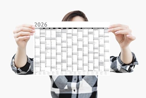5x Din A4 Wandkalender für 2026, 14 Monate, Jahreskalender Monatsübersicht, (29,7cm x 21cm),Planer Termine, bspw. für Büro, Zuhause,Schule Jahresplaner, Monatsplaner, Familienkalender, Kalender von MARZEI24