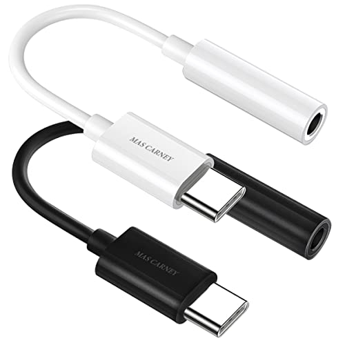 MAS CARNEY 【2-Pack】 Kopfhörer Adapter USB Typ C auf 3,5 mm, Audio-Kopfhöreranschluss, Kompatibel mit Samsung Huawei Oppo Vivo Google Pixel Mi iPad Pro MacBook von MAS CARNEY