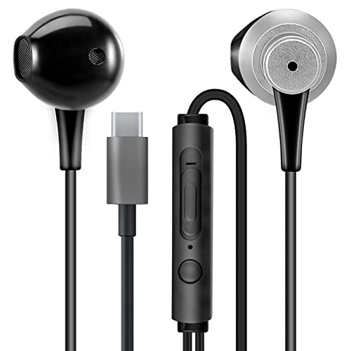 MAS CARNEY TH4 Kabelgebundene USB-Typ-C-Kopfhörer, USB-C-Ohrhörer, Kopfhörer mit Mikrofon für Samsung S20, Huawei P30 P40, Oppo, Honor, Google Pixel und andere Smartphones mit Typ-C-Schnittstelle von MAS CARNEY