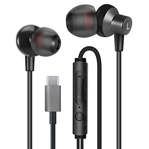 MAS CARNEY TI3 Kabelgebundene USB-Typ-C-Kopfhörer, USB-C-Ohrhörer, In-Ear-Kopfhörer mit Mikrofon für Samsung S20, Huawei P30 P40, Oppo, Google Pixel und andere Smartphones mit Type-C-Schnittstelle von MAS CARNEY