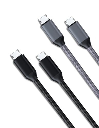 MAS CARNEY USB C auf USB C Kabel [2 Stück,0.9m/1.8m] 100W PD 3.0, USB-C Ladekabel kompatibel mit iPhone 15 Pro Max Galaxy S24 S23 S22 A55 A25 A15 MacBook Air iPad Pro 12.9 iPad Air 5/Mini 6, Pixel 8a von MAS CARNEY
